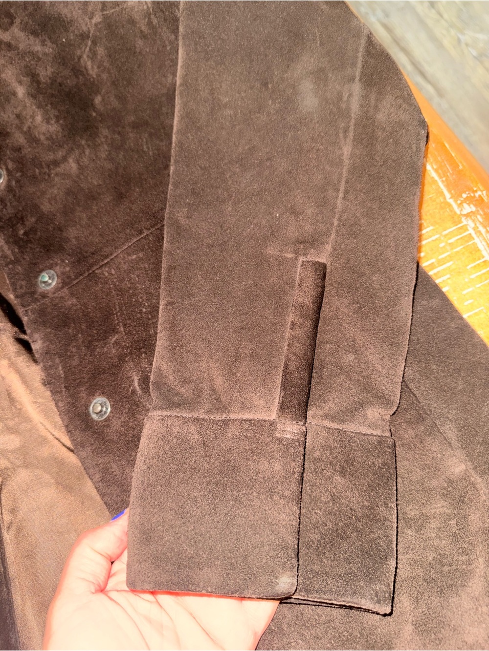 Banana Republic Beautiful Vintage Dark Brown 100% leather Suede Women's Jacket - Picture 7 of 8